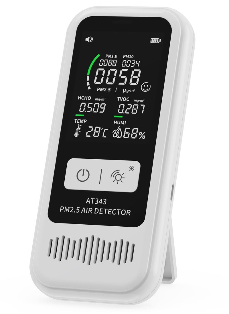 Generic Air Quality Monitor Tester, Portable Air Quality Detector with LCD Digital Display, CO2, Formaldehyde,Temperature, Humidity Detector, PM2.5/1.0/10 HCHO TVOC Tester for Home Office, Car, Outdoor  - Image 1