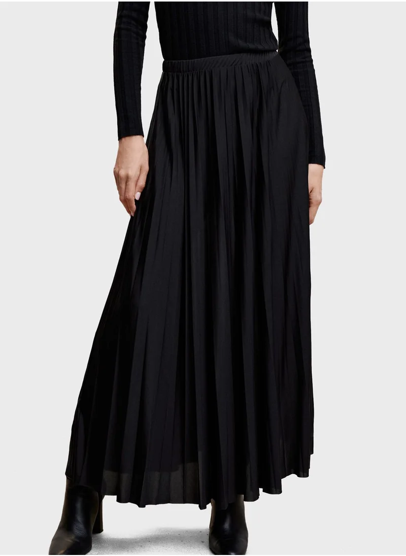 MANGO High Waist Pleated Skirt