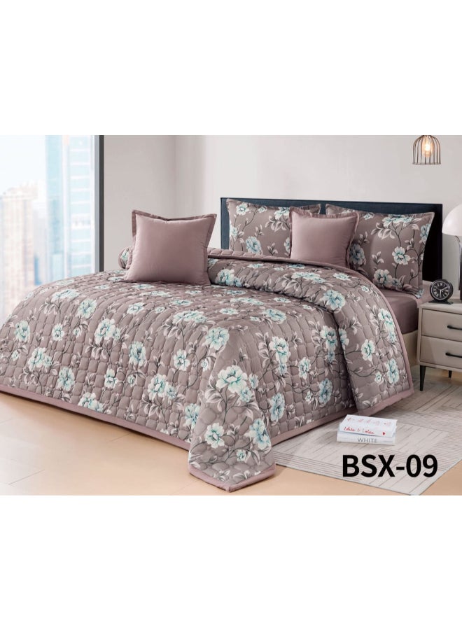 Sofia | Compressed flowered sheared bedding set 6 pieces 240 * 220 cm - Image 1
