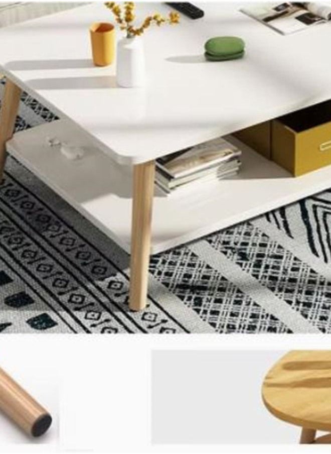 Generic Coffee Table Wood Sofa Table Small Coffee table for Living Room Mid Century Side End Table Center Desk Furniture for Living Room Bedroom Office 80 cm  - Image 3