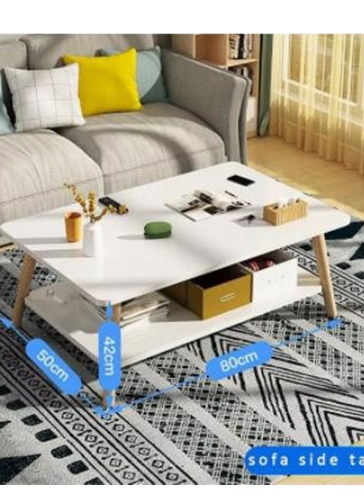Generic Coffee Table Wood Sofa Table Small Coffee table for Living Room Mid Century Side End Table Center Desk Furniture for Living Room Bedroom Office 80 cm  - Image 2
