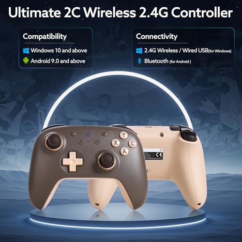 8Bitdo Ultimate 2C Wireless Controller for Windows PC and Android, with 1000 Hz Polling Rate, Hall Effect Joysticks and Triggers, and Remappable L4/R4 Bumpers(Special Edition) (Brownie) - Image 2