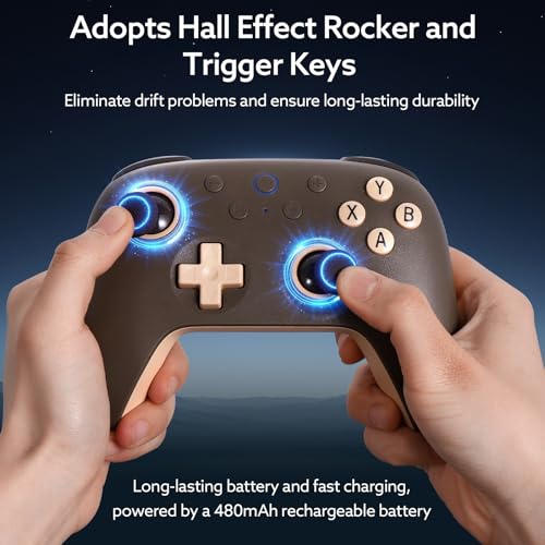 8Bitdo Ultimate 2C Wireless Controller for Windows PC and Android, with 1000 Hz Polling Rate, Hall Effect Joysticks and Triggers, and Remappable L4/R4 Bumpers(Special Edition) (Brownie) - Image 3