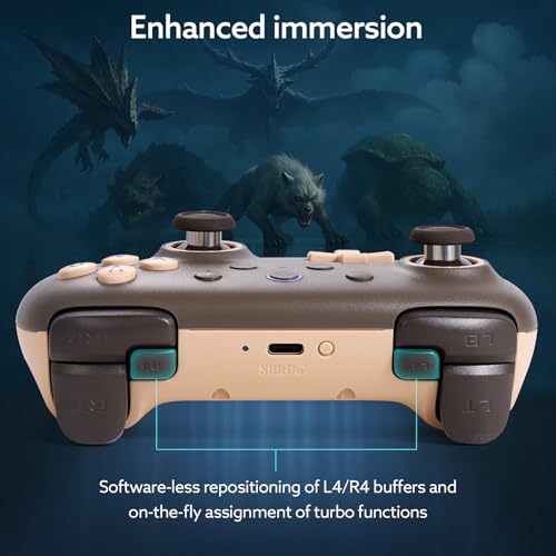 8Bitdo Ultimate 2C Wireless Controller for Windows PC and Android, with 1000 Hz Polling Rate, Hall Effect Joysticks and Triggers, and Remappable L4/R4 Bumpers(Special Edition) (Brownie) - Image 5