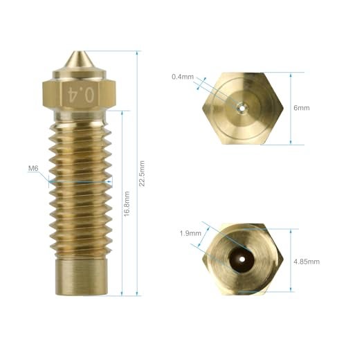 POLISI3D 8-Pack Multi Size Nozzles Silicone Cover Socks Hotend Spare Brass Nozzle 0.4 0.6 0.8 1.0 Compatible with Elegoo Neptune 4 MAX / Neptune4 Plus 3D Printer Accessories Parts - Image 5