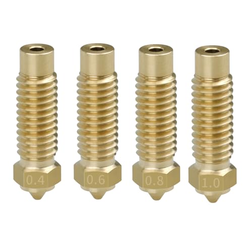 POLISI3D 8-Pack Multi Size Nozzles Silicone Cover Socks Hotend Spare Brass Nozzle 0.4 0.6 0.8 1.0 Compatible with Elegoo Neptune 4 MAX / Neptune4 Plus 3D Printer Accessories Parts - Image 2