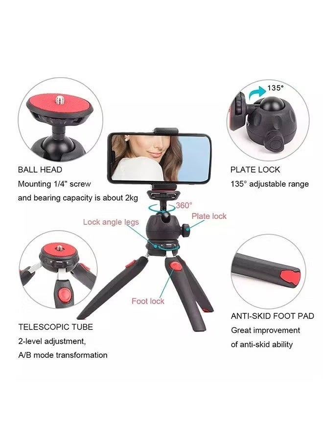 Jmary MT-35 Mini Tabletop Tripod Stand with Universal Phone Holder – Foldable & Extendable Tripod for Mobile Phones, DSLR, Digital Cameras, Vlogging & Live Streaming – Compact, Travel-Friendly Design - Image 2