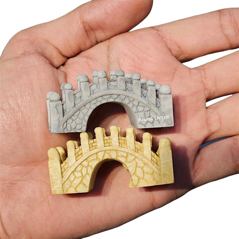 ARUNA DECOR Miniature Resin Bridge Set of 4 for Fairy Garden, Terrarium & Dollhouse | Mini Garden Bridge Decoration for Bonsai, Succulent Pot, DIY Craft & Gift - Image 3