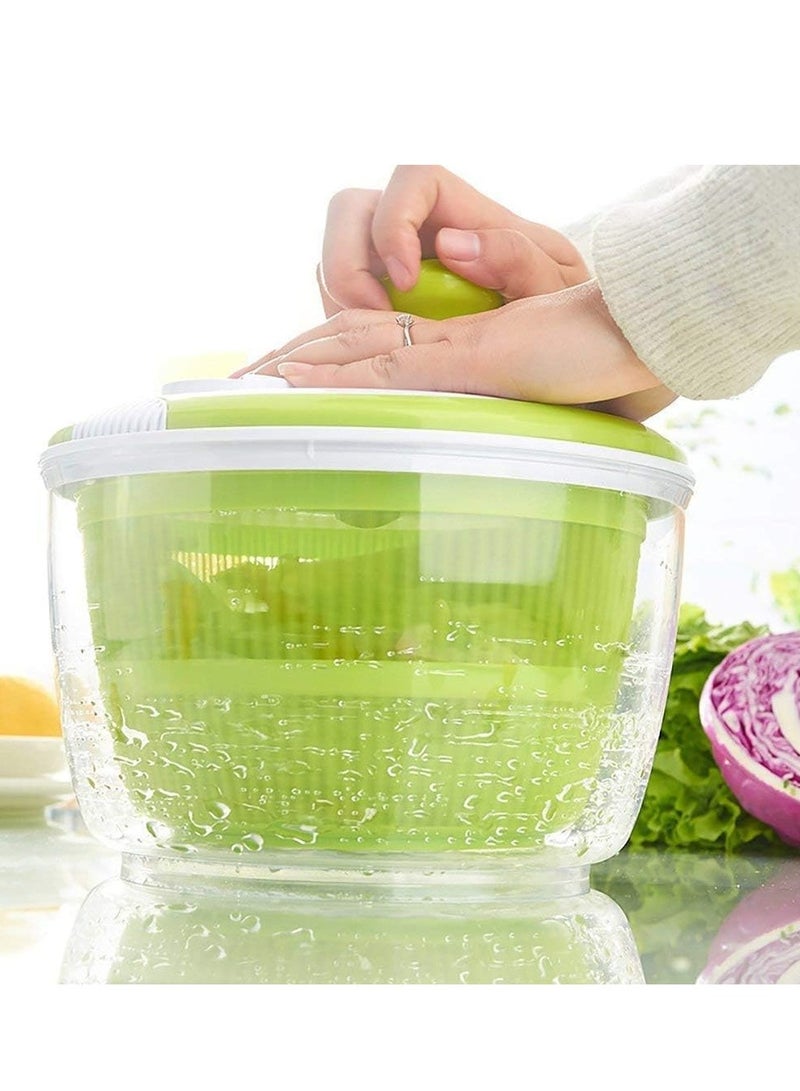 ELTRAZONE Salad Spinner Large 4.26L Capacity with Clear Serving Bowl, Colander Basket, Smart-Lock Lid, Easy Drain System, Non-Slip Base – Washes, Dries & Dresses Lettuce, Herbs, Vegetables & Fruit Convenient Kitchen Essential  - Image 4