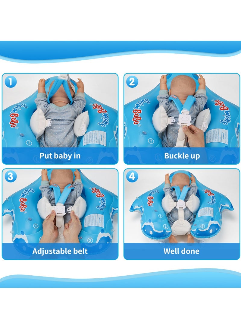 SwimBoBo Baby Swimming Float Baby Swimming Ring Toddler Swimming Vest Children Waist Float Ring Inflatable Baby Float with Canopy Baby Swimming Ring Swimming Lap For Toddlers Swim Trainer (Shark)  - Image 5