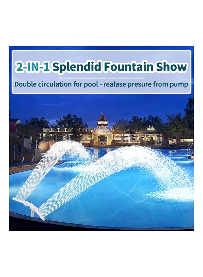 Y&D Water-Fountain Dual Spray Swimming-Pool-Accessories - Upgrade Above/Inground Waterfall Cooler, Adjustable 2 in 1 Nozzle, High Pressure Pond Aerator, Garden Sprinkle Feature Outdoor Decor - Image 3