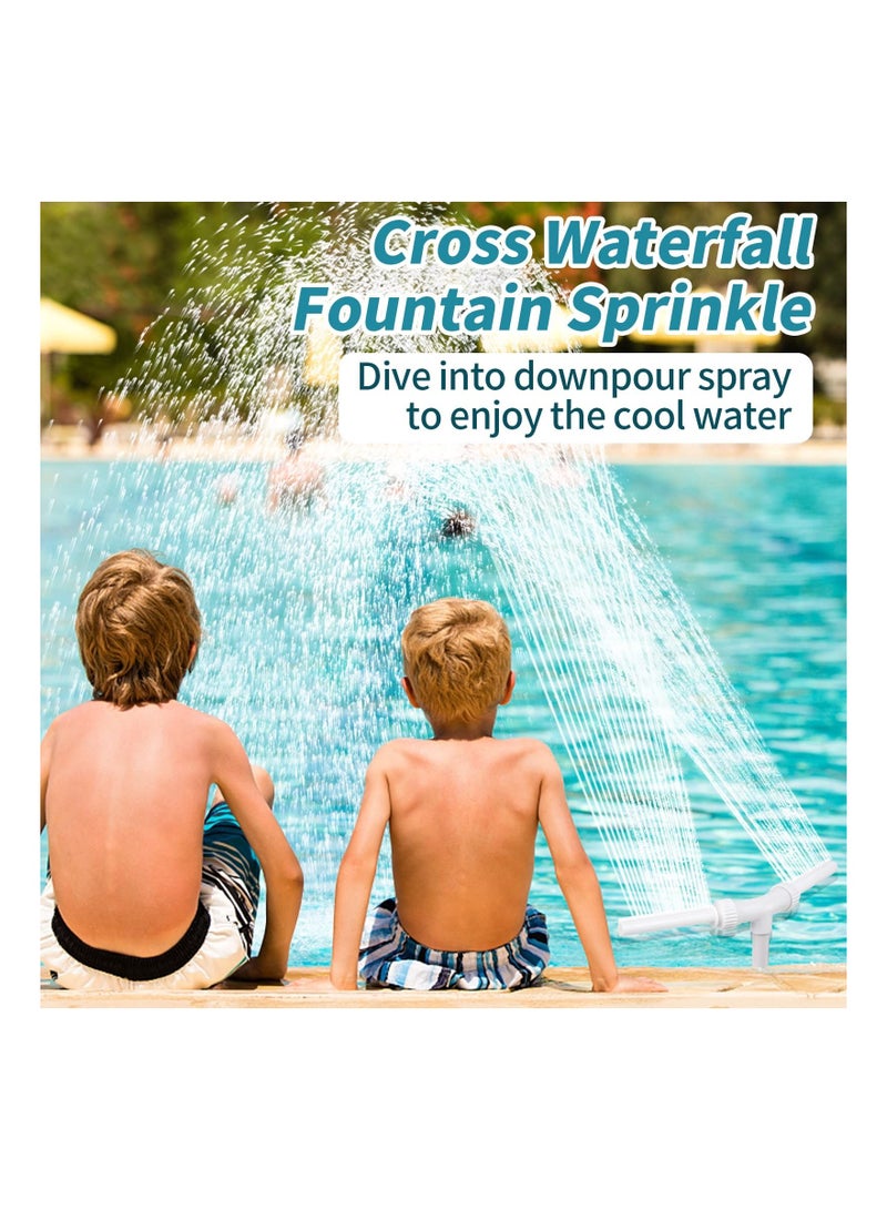 Y&D Water-Fountain Dual Spray Swimming-Pool-Accessories - Upgrade Above/Inground Waterfall Cooler, Adjustable 2 in 1 Nozzle, High Pressure Pond Aerator, Garden Sprinkle Feature Outdoor Decor - Image 4