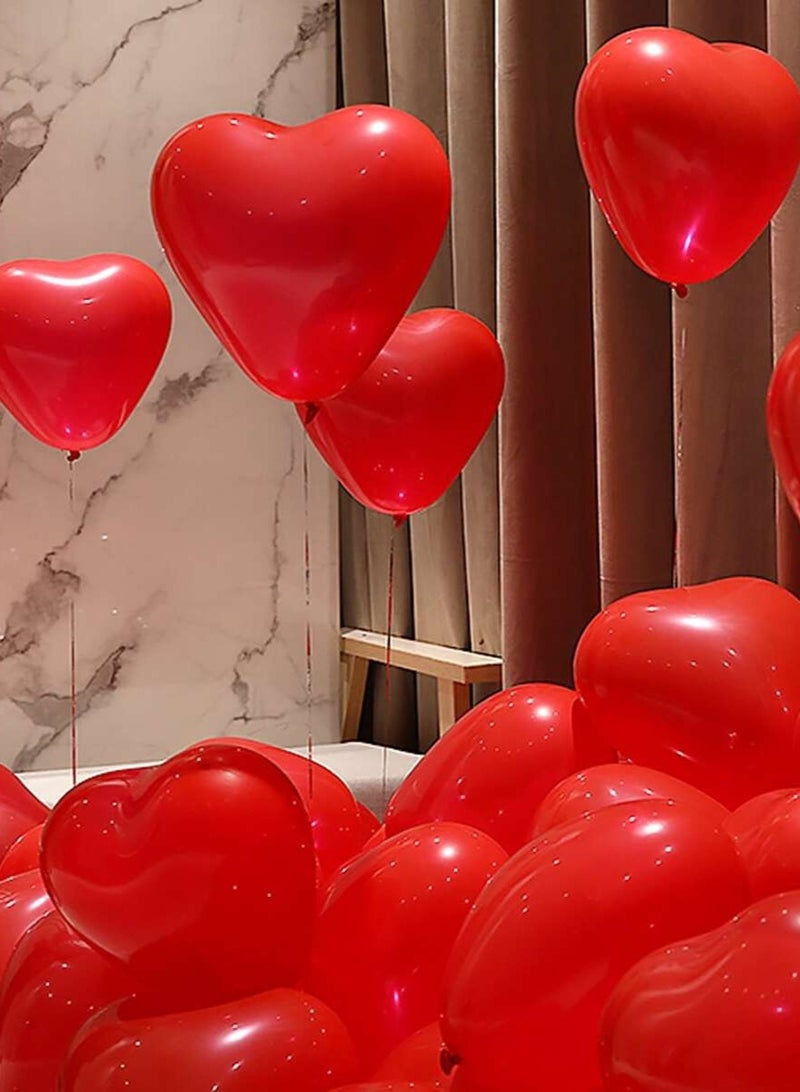 40pcs Heart Shape Balloons High-Quality Latex Balloons 20cm for Birthday Wedding Anniversary Bridal Shower Party Decorations Red - Image 1