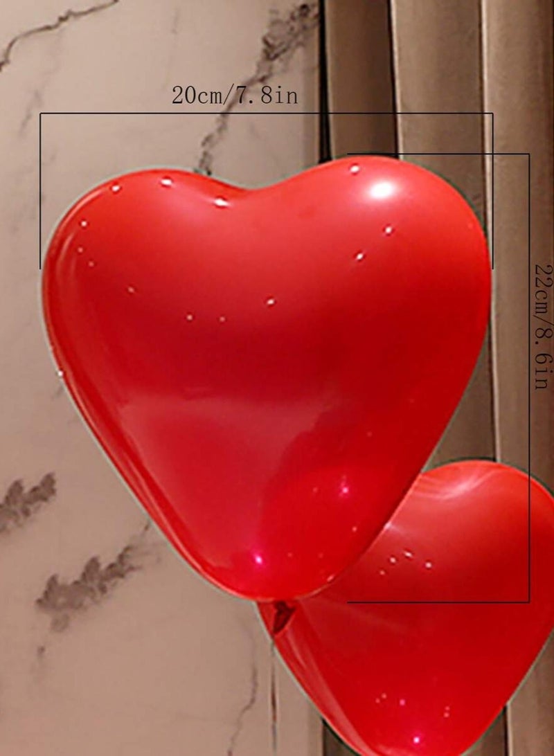 40pcs Heart Shape Balloons High-Quality Latex Balloons 20cm for Birthday Wedding Anniversary Bridal Shower Party Decorations Red - Image 2