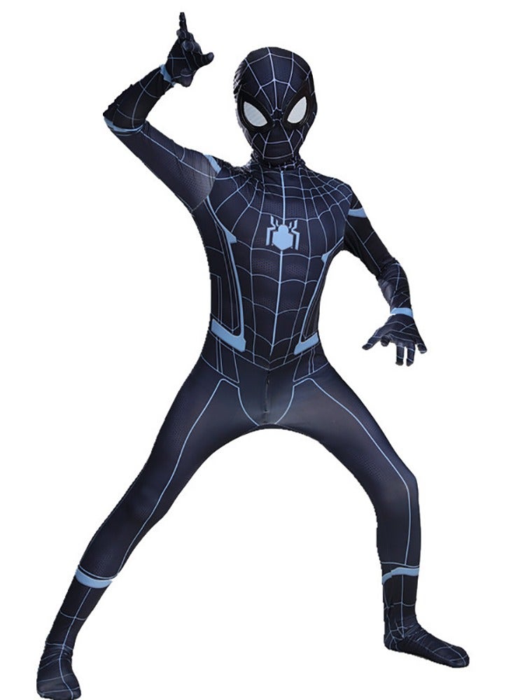 Spider Man Costume Cosplay Set 3D Style Superhero Cosplay Full Body Bodysuit Spandex Jumpsuit for Kids Spider Man Dress Up（C）  - Image 2