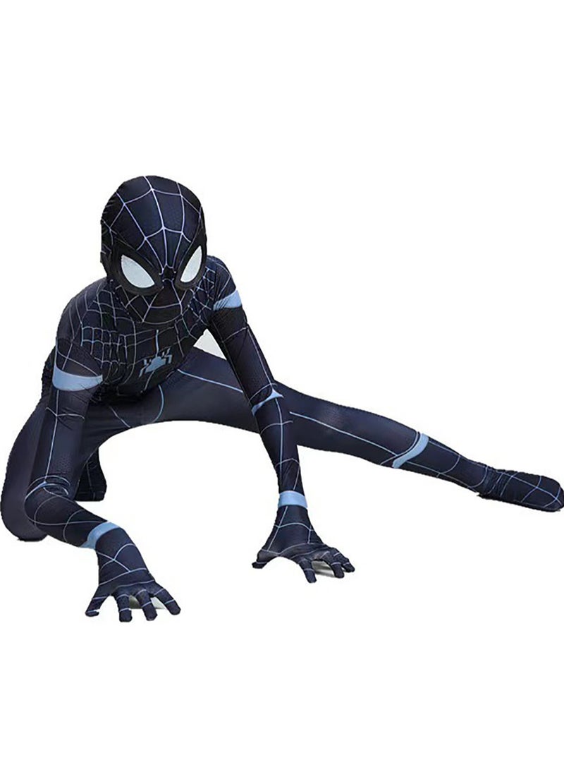 Spider Man Costume Cosplay Set 3D Style Superhero Cosplay Full Body Bodysuit Spandex Jumpsuit for Kids Spider Man Dress Up（C）  - Image 1