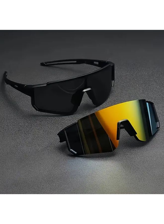 2 Pairs Mens Large Frame Fashion Glasses Lightweight Durable Black Grey Black Red - Image 5