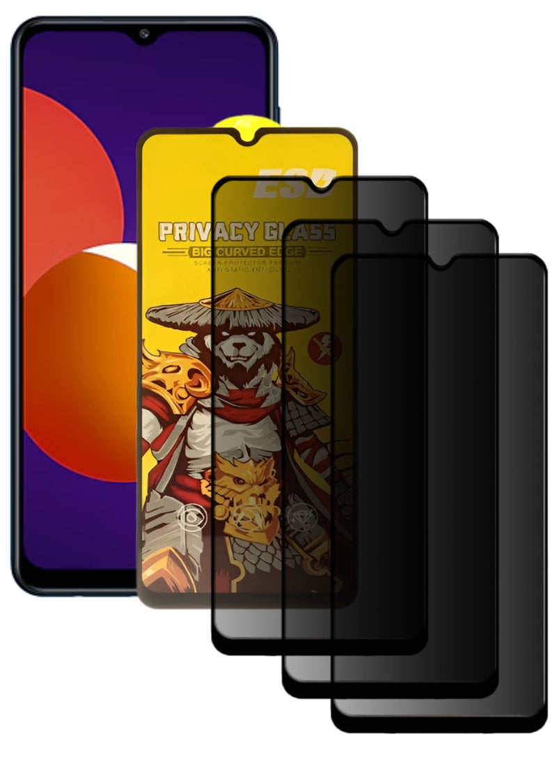 ESD 3 Pieces Tempered Dustproof Privacy Glass Screen Protector Compatible For Samsung Galaxy M12 - Image 1