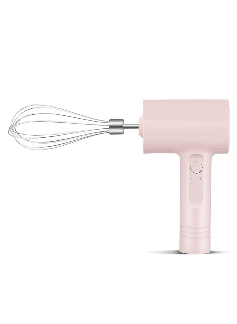 portable electric egg beater cordless handheld mixer 3speed adjustable lightweight usb rechargeable hand Mixer stainless steel egg whisk with double egg sticks for kitchen baking and ooking pink  - Image 1