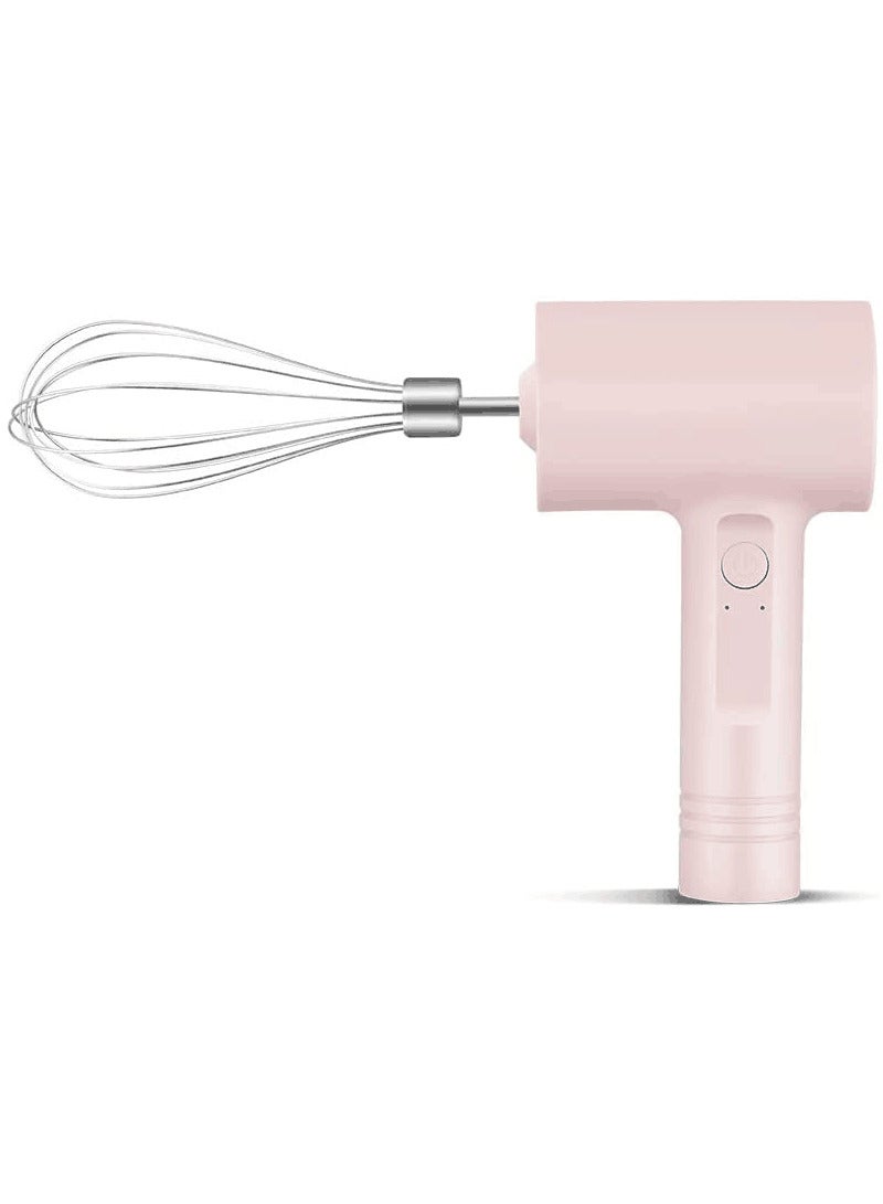 portable electric egg beater cordless handheld mixer 3speed adjustable lightweight usb rechargeable hand Mixer stainless steel egg whisk with double egg sticks for kitchen baking and ooking pink  - Image 2