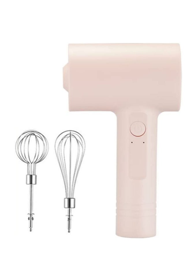 portable electric egg beater cordless handheld mixer 3speed adjustable lightweight usb rechargeable hand Mixer stainless steel egg whisk with double egg sticks for kitchen baking and ooking pink  - Image 4
