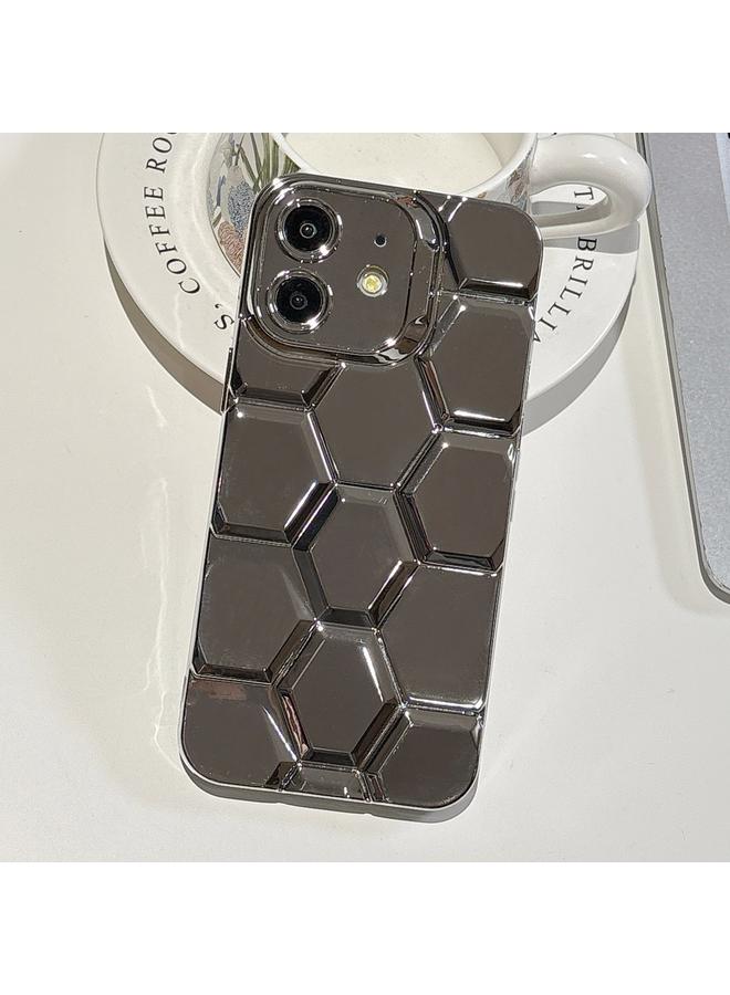 زبون جراب لهاتف iPhone 12 مطلي بالكهرباء ونقش بالليزر ثلاثي الأبعاد على شكل خلية نحل من مادة TPU - Image 1