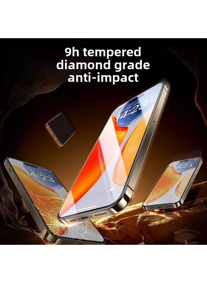 Generic - Dust-free Warehouse Suitable For Apple 15 Tempered Film 11 Anti-peep Film 14 Mobile Phone Film 12pro Film For iphone13 Protective Film-Color:4K HD Package [Recyclable] (Dust-free Warehouse Integrated Dust-proof Electroplating Fingerprint Oil)-Size:For Apple 14(6.1 Inches) Send Film Tools - Image 1