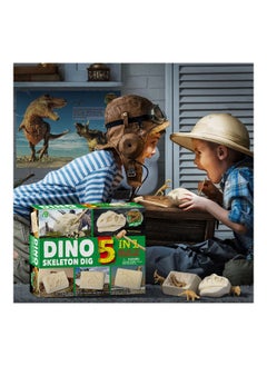 NIBEMINENT Dinosaur Skeleton 5 In 1 Dig Archaeological Educational Toy 26.5x21.5x6cm  - Image 3