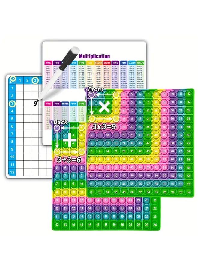 Rainbow Math Pop It Game Multiplication Table Practice Cards For Kids - Image 4