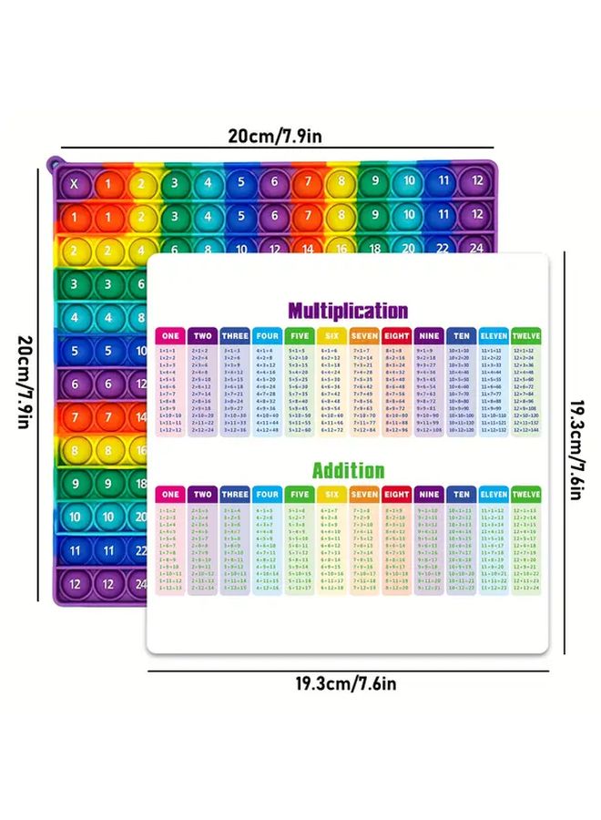 Rainbow Math Pop It Game Multiplication Table Practice Cards For Kids - Image 3