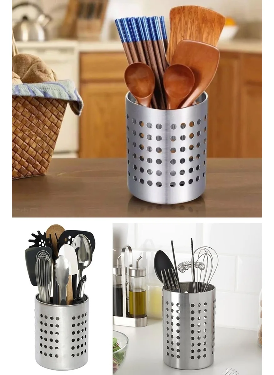 Hane216 Metal Perforated Cylinder Cutlery Holder
