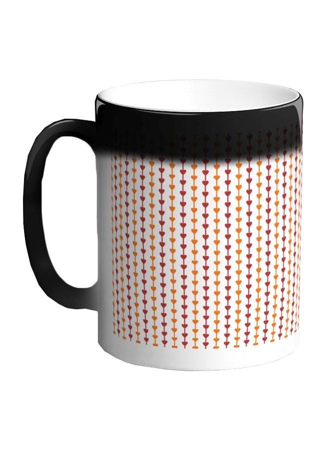 RYN Hearts Printed Colour Changing Coffee Mug Black 11ounce