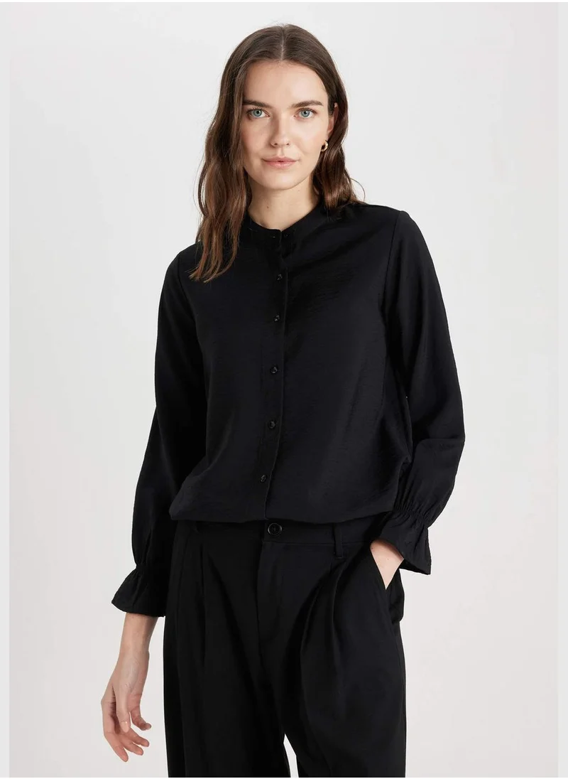 ديفاكتو Woman Woven Long Sleeve Shirt