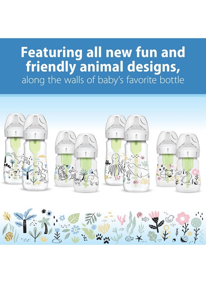 Dr. Brown's - Natural Flow® Anti-Colic Options+™ Wide-Neck Baby Bottle Designer Edition Bottles, Ocean Decos, 9 Oz/270 Ml, Level 1 Nipple, 2-Pack, 0M+ - Image 1