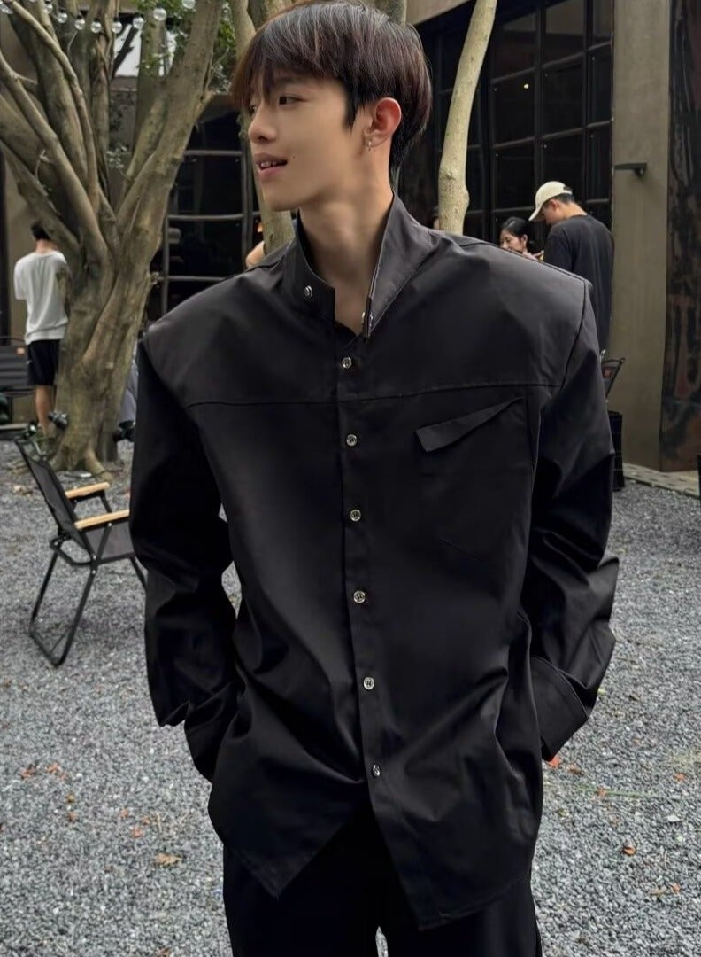 Shougu Thin Long Sleeved New Casual Minimalist Design Shirt - Image 1