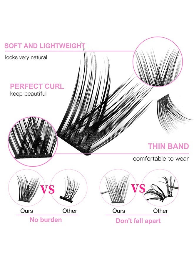 HS 120 Clusters C Curl Individual Lashes Cluster Lashes DIY Eyelash Natural Look 3D Effect Black Individual False Eyelashes With Eyelash Glue - Image 4