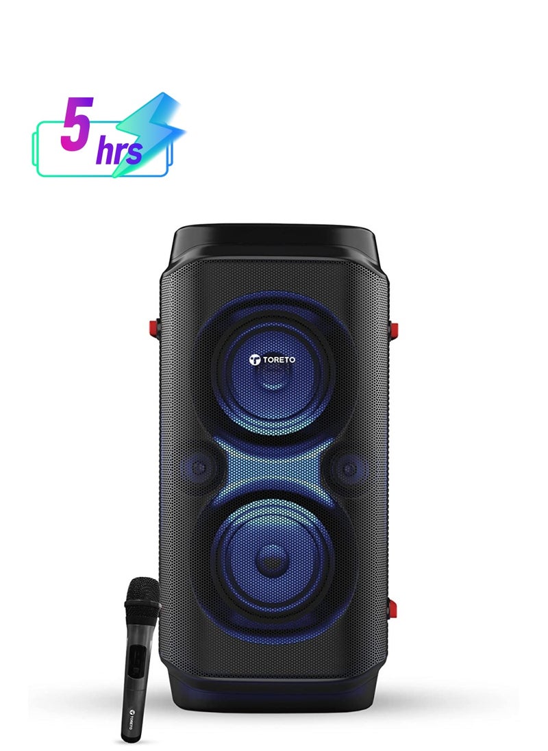 Toreto - TOR-365 Party 70 Wireless Bluetooth Party Speaker| 70Watt Signature Deep Bass Sound | Dynamic Running Sense RGB Light| Digital Karaoke Mic - Image 1
