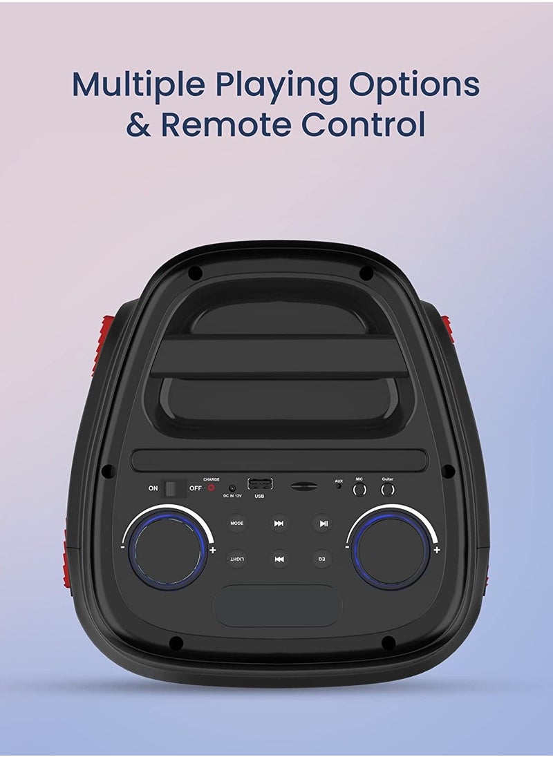 Toreto - TOR-365 Party 70 Wireless Bluetooth Party Speaker| 70Watt Signature Deep Bass Sound | Dynamic Running Sense RGB Light| Digital Karaoke Mic - Image 1