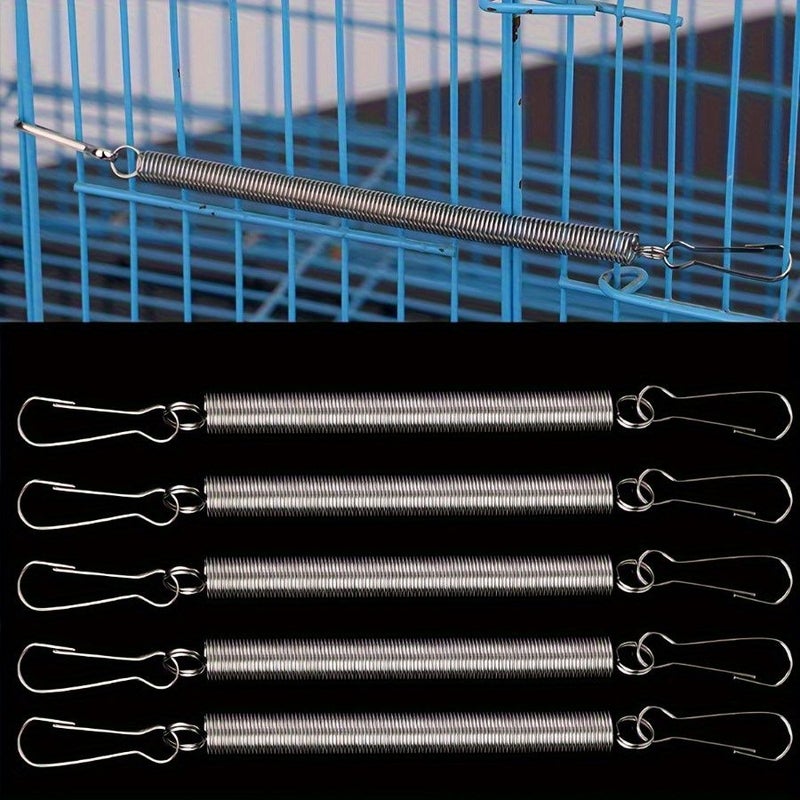 Silvery Stainless Steel Rabbit Cage Springs Double Clips 3.1 Inch Durable Small Pet Hamster Water Bottle Holder - Image 5