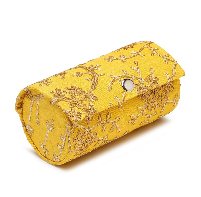 YouBella Jewellery Organisers Gifts Portable Home Jwell Bangle organizer Storage Box Case for Girls and Women (Yellow) - Image 1