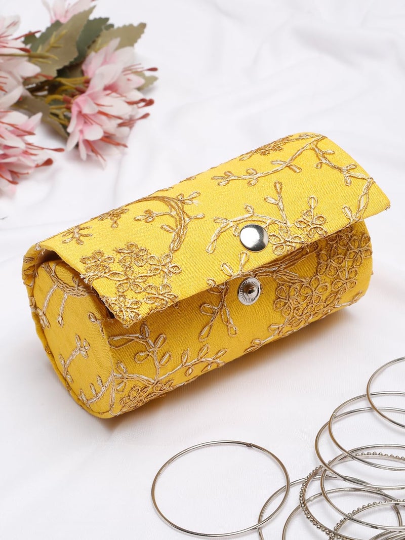 YouBella Jewellery Organisers Gifts Portable Home Jwell Bangle organizer Storage Box Case for Girls and Women (Yellow) - Image 2