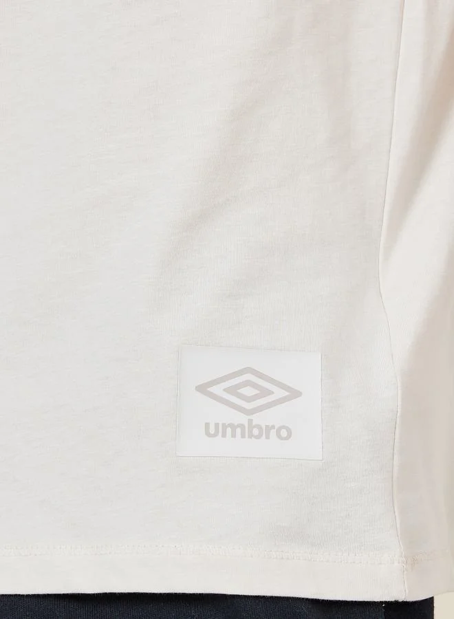 امبرو Logo Patch Detail Crew Neck T-Shirt with Short Sleeves