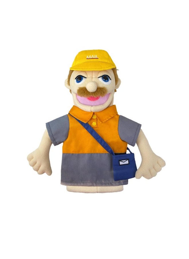 1 Pcs Mailman Occupation Professional Figurine Role Playing Parent-Child Interaction Toy Family Companionship Plush Doll Figurine Toy Hand Puppet - Image 1