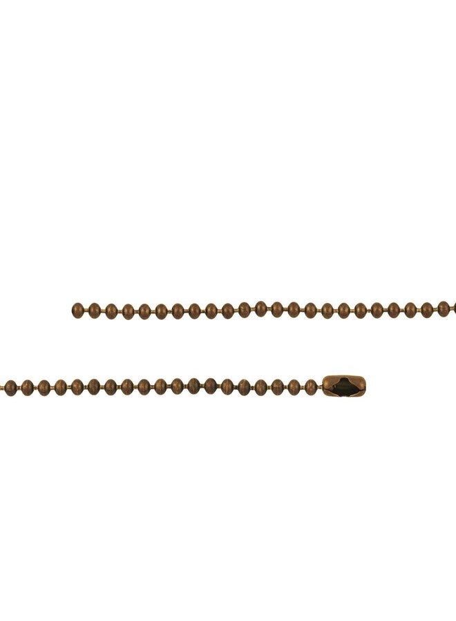 DragonWeave 3.2mm Antique Brass Ball Chain Necklace with Extra Durable Color Protect Finish - 18 Inches - Image 2