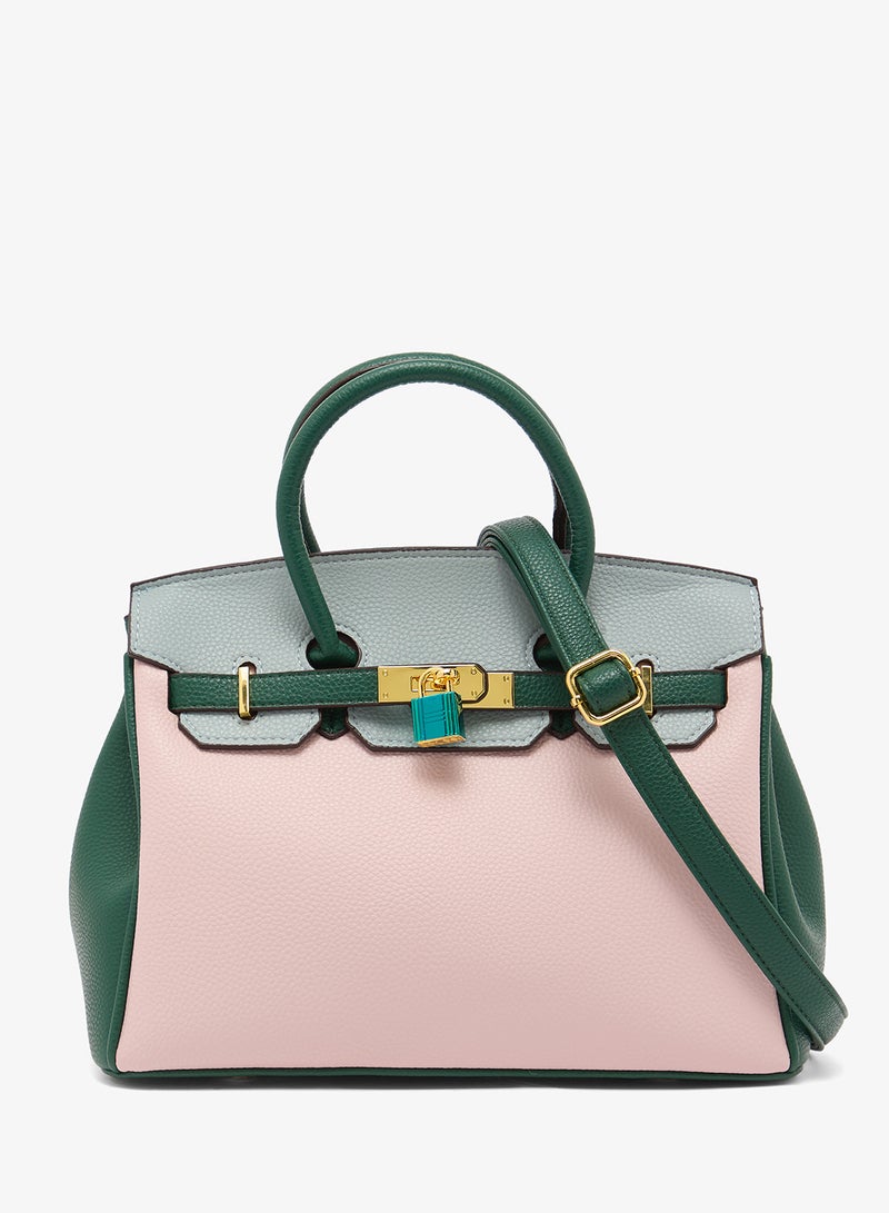 ELLA Large Color Block Satchel Bag for Women Everyday Use Stylish Travel Handbag Shoulder Tote - Image 1