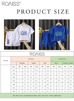 roaiss 2 Pack Sets of Children's Sportswear Quick-Drying Set For Daily Sports, Quick-Drying Round Neck T-Shirt and Elastic Waist Shorts Set  - Image 3