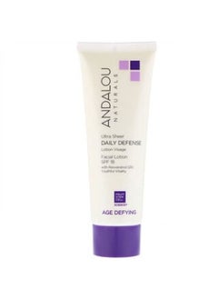 Andalou Naturals Facial Lotion Ultra Sheer Daily Defense SPF 18 Age Defying 2.7 fl oz 80 ml