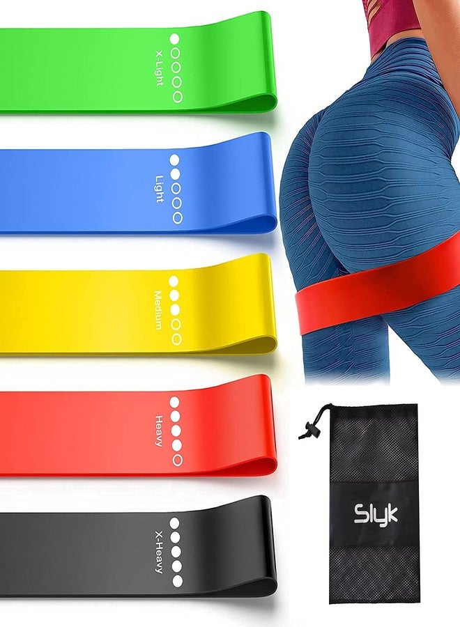 Slyk Resistance Loop Exercise Bands for Squats, HIPS, Legs, Butt, Glutes and Heavy Workouts Physical Therapy, Rehab, Stretching & Home Fitness (Latex Bands (Pack of 5)) - Image 1