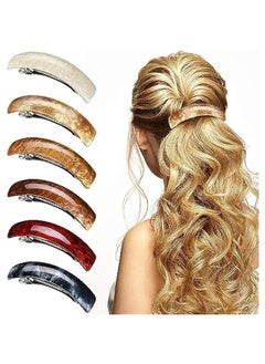 FYLX 6 Barrettes for Women Hair Cli Hair Accessories Large French Hair Pin Retro Hair Clasp 6 Colors Group 1)  - Image 1
