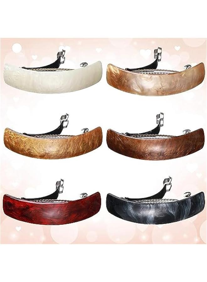 FYLX 6 Barrettes for Women Hair Cli Hair Accessories Large French Hair Pin Retro Hair Clasp 6 Colors Group 1) - Image 3